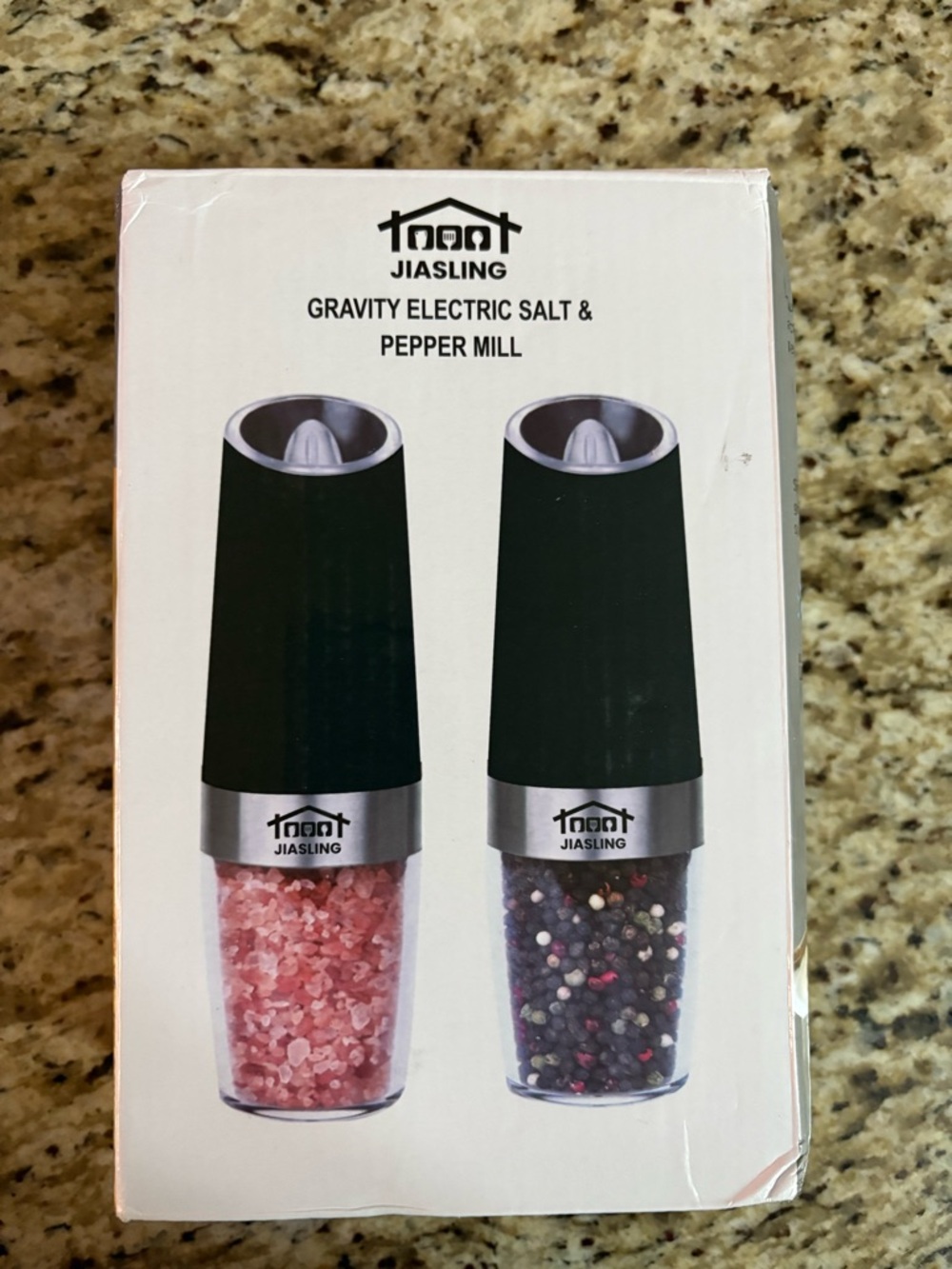 Black Gravity Electric Salt & Pepper Mill Set